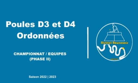 Poules D3 et D4 ordonnées district rouennais