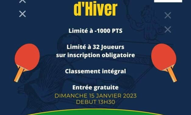 Tournoi Amical « Hiver » organisé par le club de GOHTT « La Feuillie » Dimanche 15 Janvier