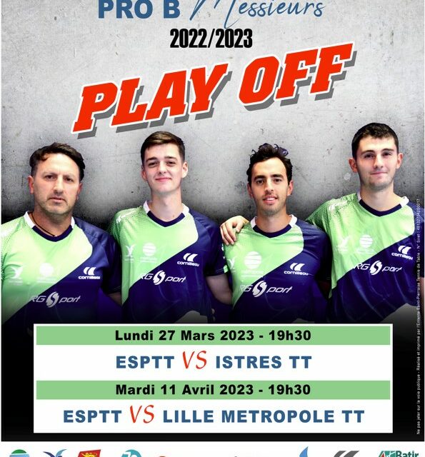 Rencontre Match Pro B – ESP TT VS ISTRES TT (Play Off PRO B) 27 Mars 2023