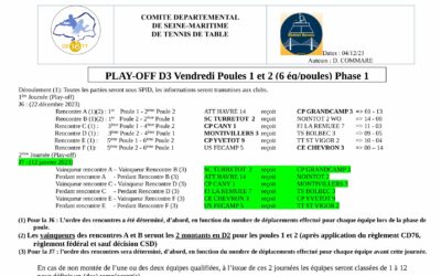 Retrouvez toutes les informations sur les Play-Off D3 du Vendredi (District Havrais)
