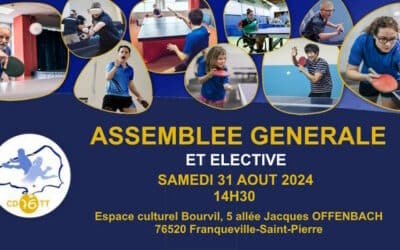 Invitation à l’Assemblée Générale du CD76TT – Élections et Bilan Olympiade 2020-2024