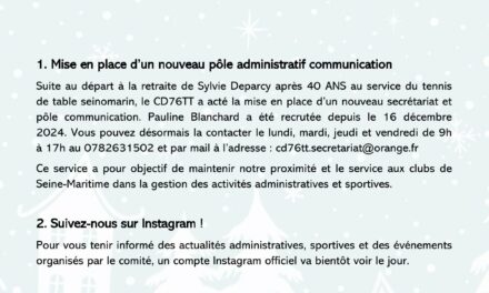 Newsletter CD76TT N°1