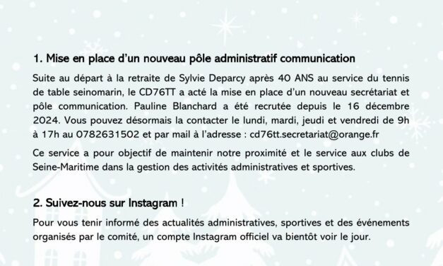 Newsletter CD76TT N°1