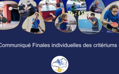 Communiqué Finales Individuelles des Critériums